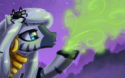 Картинка автор, паук, halloween, пони, zecora, my little pony, порошок,  kp-shadowsquirrel 1440x900 скачать обои на рабочий стол бесплатно, фото  126522 картинки