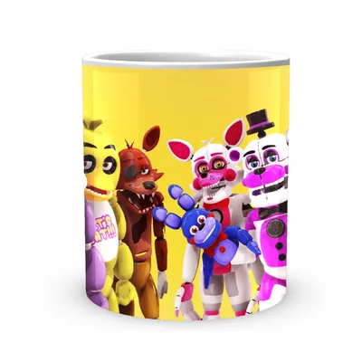 Кружка Five Nights At Freddys Пять Ночей с Фредди Аниматроники Желтый Фон  FN.02.393 — Купить Недорого на Bigl.ua (1360062808) картинки