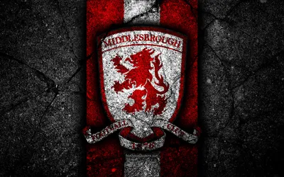 Скачать обои 4k, Middlesbrough FC, logo, EFL Championship, black stone, football club, England, Middlesbrough, soccer, эмблема, асфальт текстура, FC Middlesbrough для монитора с разрешением 3840x2400. Высококачественные обои HD картинки картинки