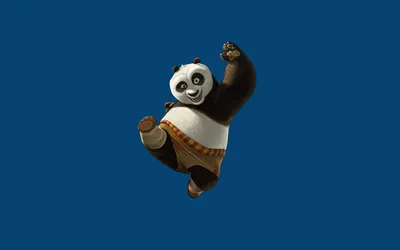 Скачать обои панда, синий фон, «кунг-фу панда», panda, blue background  разрешение 1920x1200 #81332 картинки