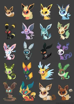 Покемоны | Pokemon eevee evolutions, Pokemon fusion art, Pokemon  eeveelutions картинки