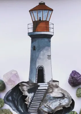 Скетч/ рисунок здания маяка. Lighthouse sketch/ drawing | Маяк, Рисовать,  Акварельные картины картинки