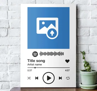 спотифай белый фон музыка холст стена искусство - TenStickers картинки