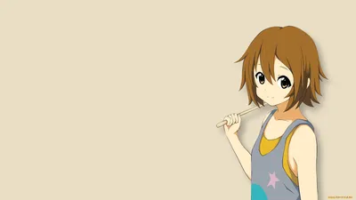 Обои Аниме K-ON!, обои для рабочего стола, фотографии аниме, k-on, взгляд,  девушка, фон Обои для рабочего стола, скачать обои картинки заставки на  рабочий стол. картинки