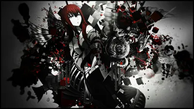 ID обоев: 102999 / Steins;Gate, Makise Kurisu, аниме, аниме девушки, брюнетки, длинные волосы, фиолетовые глаза, красный галстук скачать бесплатно картинки