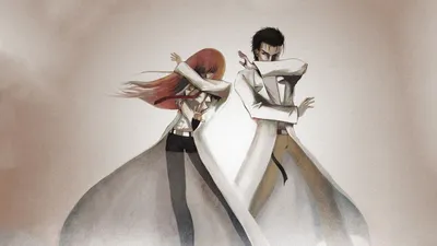 Обои Steins;Gate, Makise Kurisu, Okabe Rintarou, аниме HD / Обои для рабочего стола и мобильного телефона картинки