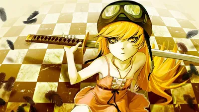 Shinobu Oshino Bakemonogatari-мультяшные персонажи HD обои превью | 10wallpaper.com картинки