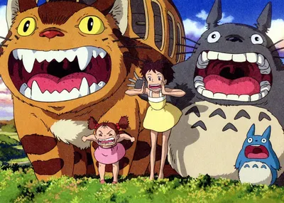 ᐉ Картина постер Gee! My Neighbor Totoro Мой сосед Тоторо главные герои  60x40 см NT 09.030 картинки