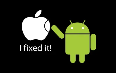 Обои apple, яблоко, андроид, android, fixed it, починил картинки на рабочий  стол, раздел hi-tech - скачать картинки