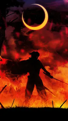 Wallpaper Rengoku Silhouette, Tanjiro Kamado, Demon Slayer Kimetsu no  Yaiba, Kyjur Rengoku, Anime, Background - Download Free Image картинки