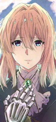 Violet Evergarden Happy Face Механическая рука Блондинка... iPhone Обои Скачать бесплатно картинки