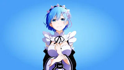 Скачать Rem In Blue Aesthetic Wallpaper картинки