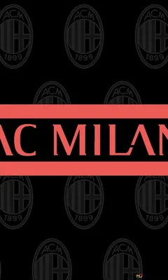 Красный текст перед логотипом AC Milan на фоне итальянского сериала Футбольная команда 2K скачать обои картинки