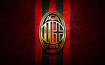 Скачать обои AC Milan, gold logo, Serie A, red metal background, football, Milan FC, italian football club, AC Milan logo, soccer, Italy для монитора с разрешением 2880x1800. Высококачественные обои HD картинки картинки