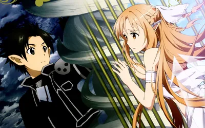 Kawatsuma Tomomi A-1 Pictures Sword Art Online Kirigaya Kazuto Titania (ALO) Yuuki Asuna обои | 7019x4371 | 449457 | обоиUP картинки