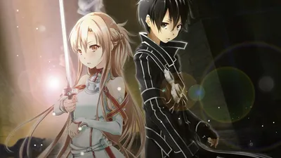 Sword Art Online, Юки Асуна, Киригая Казуто, аниме Обои HD / Обои для рабочего стола и мобильного телефона картинки