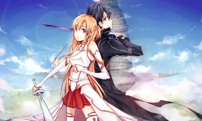 Anime – Sword Art Online Kirito (Sword Art Online) Асуна Юки Кадзуто Киригая Обои картинки