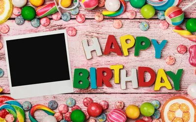 Скачать обои happy, birthday, sweet, candy, colorful, день рождения, раздел  праздники в ра… | День рождения фон, С днем рождения бабушка, Пожелания на  день рождения картинки