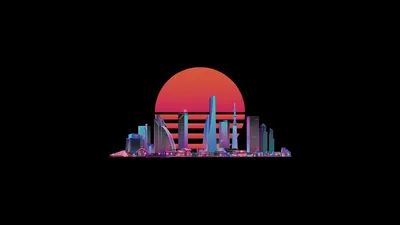 Обои город, амолед, Ретровейв, Город Synthwave, Synthwave - картинка на  рабочий стол и фото бесплатно картинки