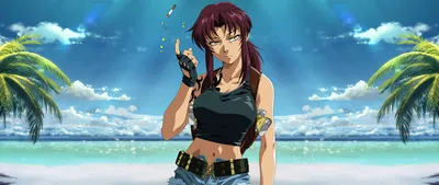 Обои Black Lagoon, Revy, девушка, пистолет, курение, шорты, оружие, аниме, мальчик, пара, тату, сигареты, майка, anime girl, джинсовые шорты, короткие шортики картинки на рабочий стол, раздел сэйнэн - скачать картинки