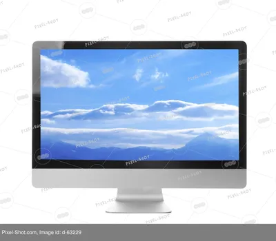 Монитор компьютера и обои ландшафта на экране, на белом фоне :: Стоковая  фотография :: Pixel-Shot Studio картинки