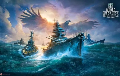 Обои война, корабли, Птица, орёл, боевые, Линкор, World of Warships, Мир  Кораблей картинки на рабочий стол, раздел игры - скачать картинки