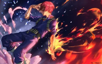 My Hero Academia - Shoto Todoroki-Feuer HD Hintergrundbild herunterladen картинки