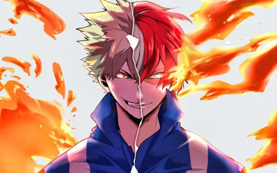 Обои Shouto Todoroki, Boku No Hero Academia, аниме, арт, HD изображение, картинка, фон, 4d719c для рабочего стола картинки