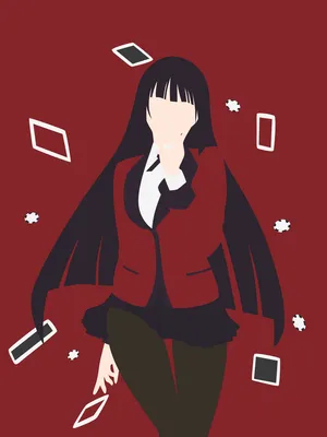 Обои ID: 299167 / Anime Kakegurui Обои для телефона, Минималист, Черные волосы, Юбка, Длинные волосы, Юмэко Джабами, 1620x2160 скачать бесплатно картинки