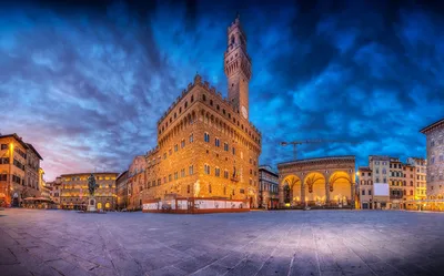 Картинка Флоренция Италия Городская площадь Piazza della Signoria HDRI картинки