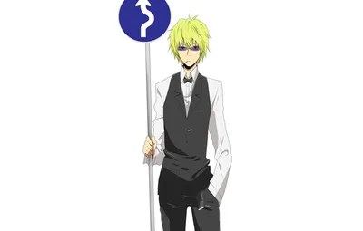 Обои белый фон, парень, дорожный знак, Durarara, Heiwajima Shizuo, Дюрарара, Шизуо Хейваджима картинки на рабочий стол, раздел сёнэн - скачать картинки