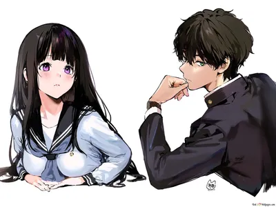 Hyouka: Eru Chitanda \ u0026 Houtarou Oreki HD обои скачать картинки