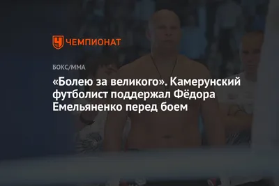 Болею за великого». Камерунский футболист поддержал Федора Емельяненко  перед боем - Чемпионат картинки