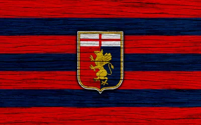 Скачать обои Genoa, 4k, Serie A, logo, Italy, Wooden texture, FC Genoa, soccer, football, Genoa FC для монитора с разрешением 3840x2400. Высококачественные обои HD картинки картинки