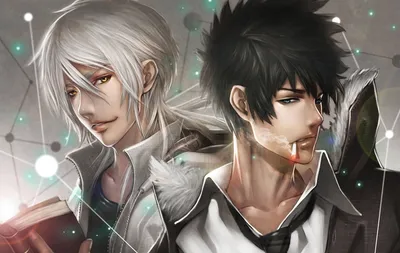 book, Cigarette, Guys, Kougami, Shinya, Makishima, Shougo, Psycho pass,  Smoke Wallpapers HD / Desktop and Mobile Backgrounds картинки