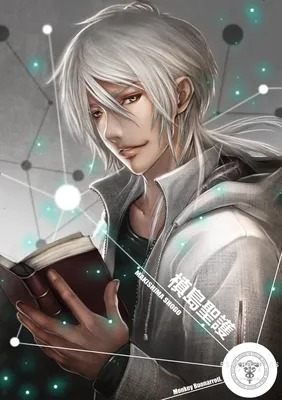 Long hair books yellow eyes anime boys soft shading zippers sweatshirt  silver hair Psycho-Pass Makishima Shougo wallpaper | 1989x2822 | 337119 |  WallpaperUP картинки