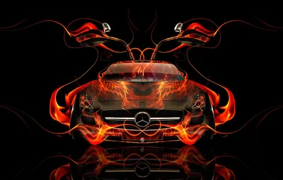 Обои Mercedes-Benz, Авто, Черный, Огонь, Машина, Мерседес, Обои, Фон,  Orange, Двери, Car, Fire, Арт, Art, Абстракт, Photoshop картинки на рабочий  стол, раздел mercedes - скачать картинки