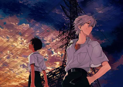 Anime picture neon genesis evangelion gainax ikari shinji nagisa kaworu  hosaka dx fringe 2000x1410 609798 de картинки