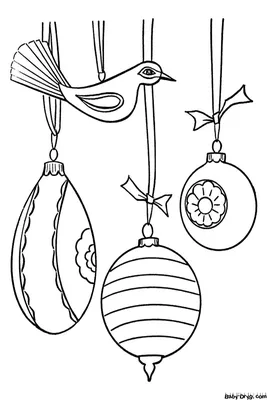 Ёлочные игрушки картинки на прозрачном фоне | Распечатать Раскраску Ёлочные  игрушки картинки