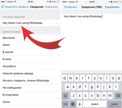 Как поменять статус в WhatsApp картинки