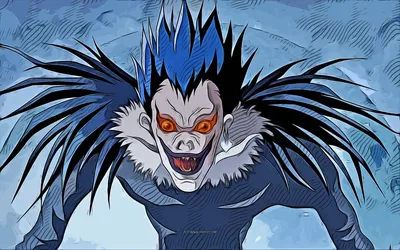 Скачать обои Ryuk, 4k, vector art, Ryuk drawing, creative art, Ryuk art, vector drawing, anime character, Death Note characters, japanese manga, Ryuk Death Note для монитора с разрешением 3840x2400. Высокое качество HD картинки