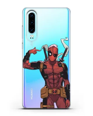 Чехол Дедпул (DeadPool) стреляет для Huawei P30 силикон прозрачный купить в  интернет-магазине caseme.ru картинки