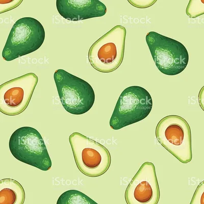 Vector seamless background with whole and sliced avocado fruit on a... |  Темы для дневника, Авокадо, Рисунки sharpie картинки