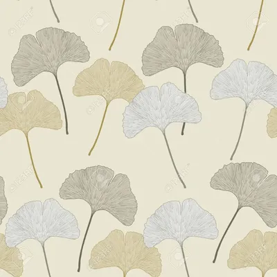 Орнамент Ginko Blätter Blumen Impressum. Бесшовные обои Innenraum Lizenzfrei Nutzbare SVG, векторная графика, картинки, иллюстрации. Изображение 47831980. картинки