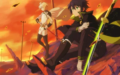 Download wallpapers Owari No Seraph, Mikaela Hyakuya, Yuichiro Hyakuya,  anime characters, art, Japanese manga, protagonists for desktop with  resolution 1920x1200. High Quality HD pictures wallpapers картинки