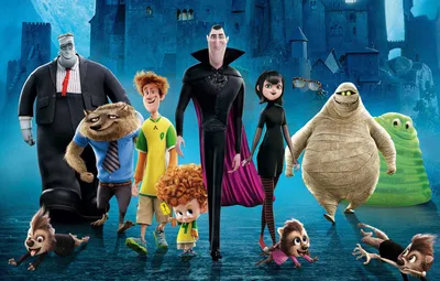 Обои ночь, мост, замок, мультфильм, персонажи, Hotel Transylvania 2, Монстры  на каникулах 2 картинки на рабочий стол, раздел фильмы - скачать картинки