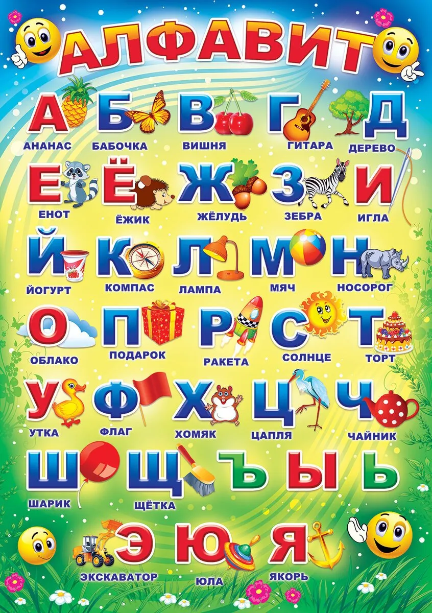 Русский алфавит - 45 картинок