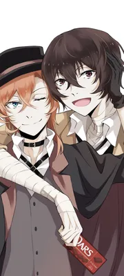 Скачать обои ID: 358001 / Аниме Bungou Stray Dogs Phone Wallpaper, Chuuya Nakahara, Osamu Dazai, 1080x2400 скачать бесплатно картинки