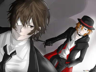 Bungou Stray Dogs - Osamu Dazai & Nakahara Chuuya 2K обои скачать картинки