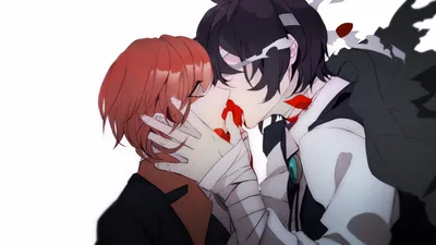 587027 1920x1080 Bungou Stray Dogs, Chuuya Nakahara, Osamu Dazai обои JPG - Rare Gallery HD Wallpapers картинки